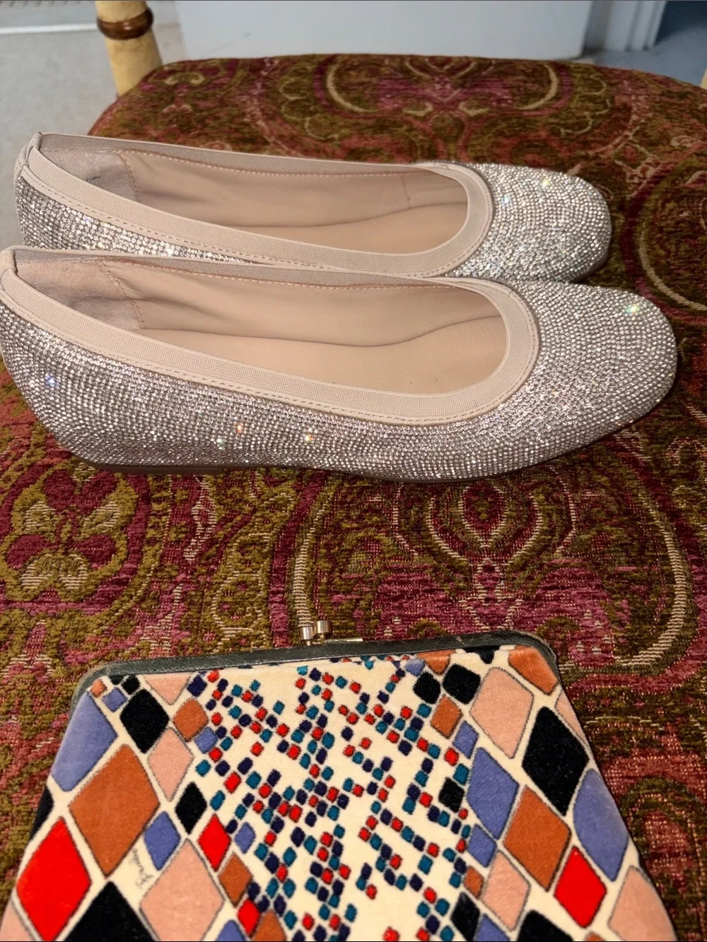 Abeo Crystal-Embellished Pale Pink Ballet Flats